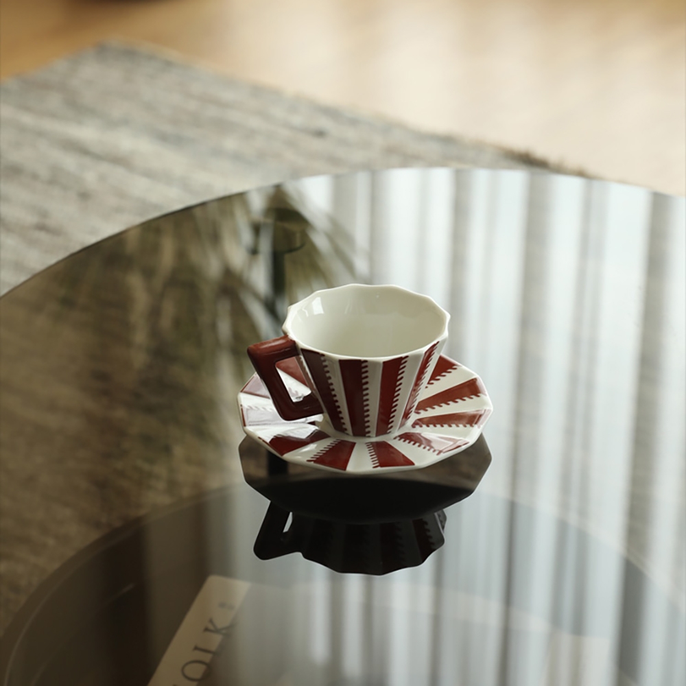 Modern Coffee Table with Shelf Tempered Glass Top & Metal Frame window image