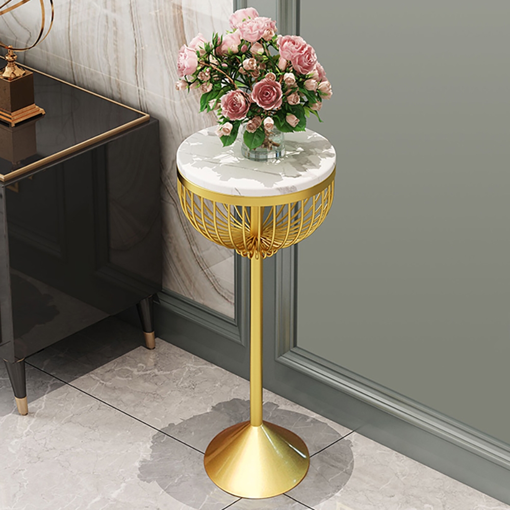 Mordern Decor freestanding Marble Plant Stand in Gold window image