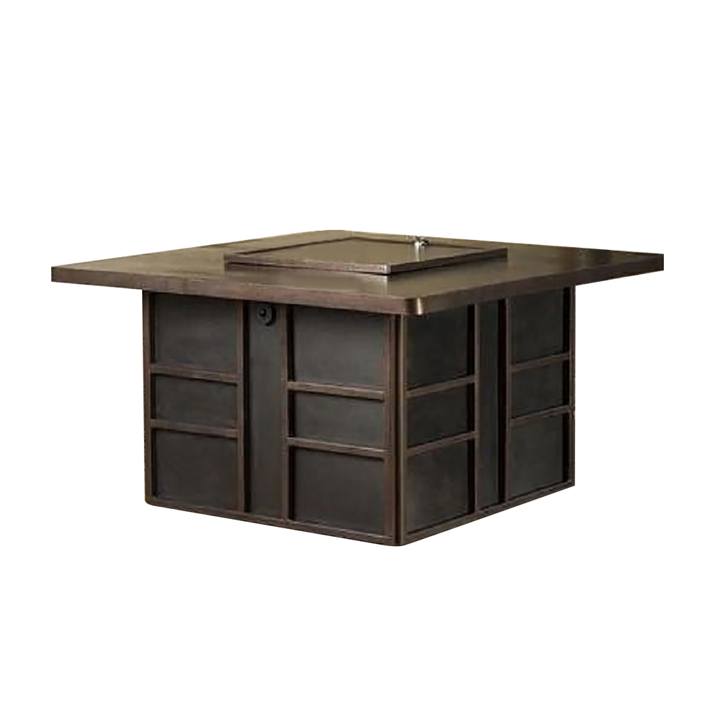 Outdoor Steel Propane Gas Fire Pit Table Gift Box Shape Garden Dining Table window image