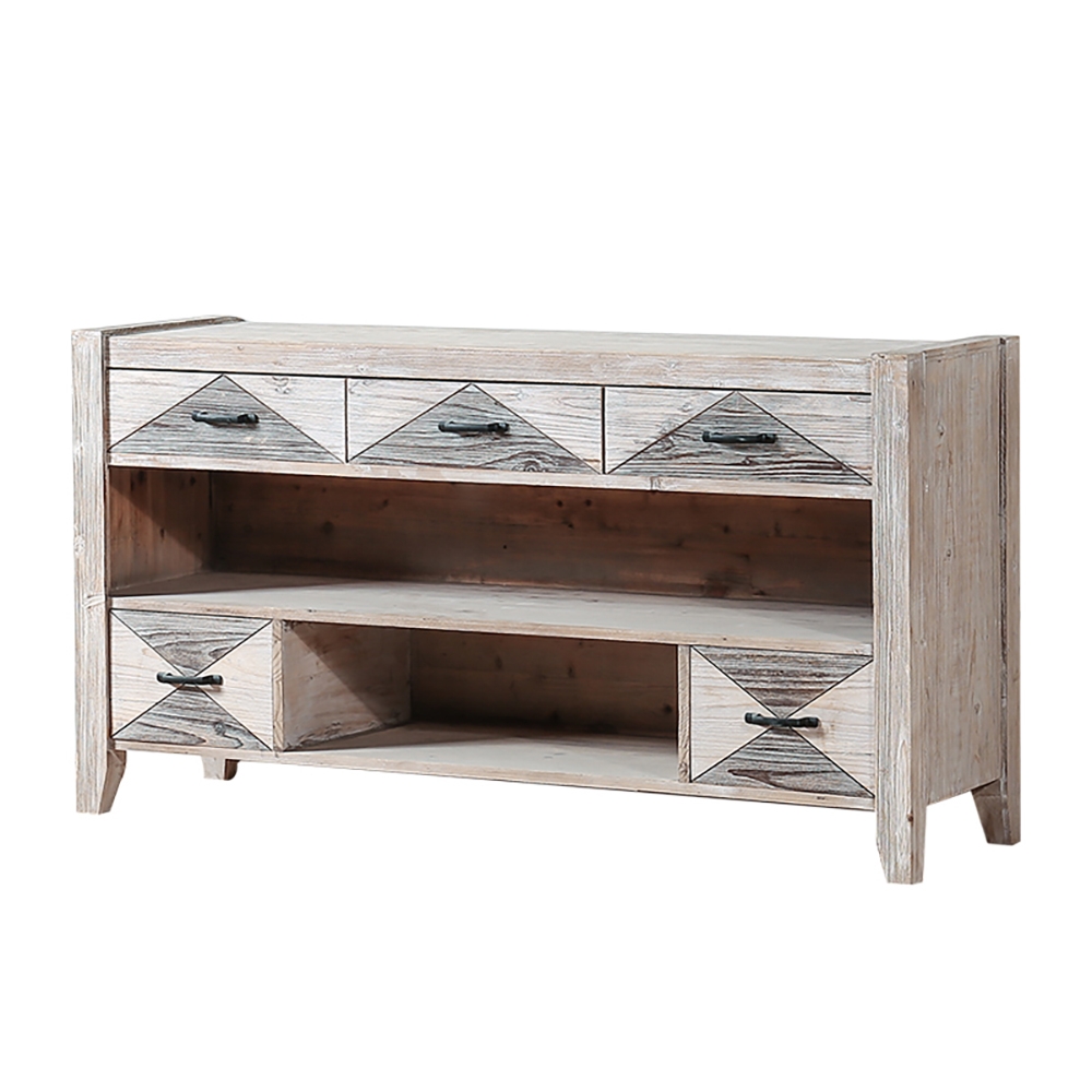 Rustic Console Table with Storage in Natural with Cedar & MDF window image