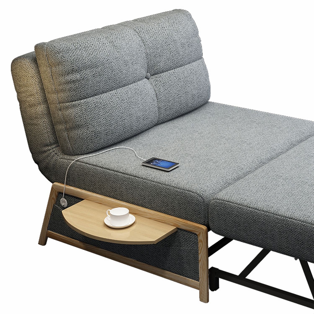 Sofa Bed Cotton&linen Upholstered 1-seat Convertible Sofa with a Accent Table window image