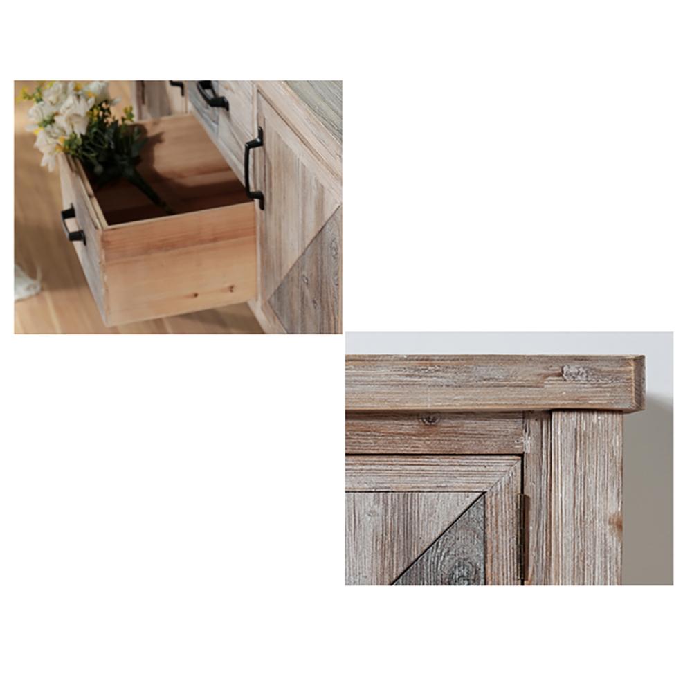 Farmhouse Wood Console Table with Drawers in Cedar & MDF Natural window image