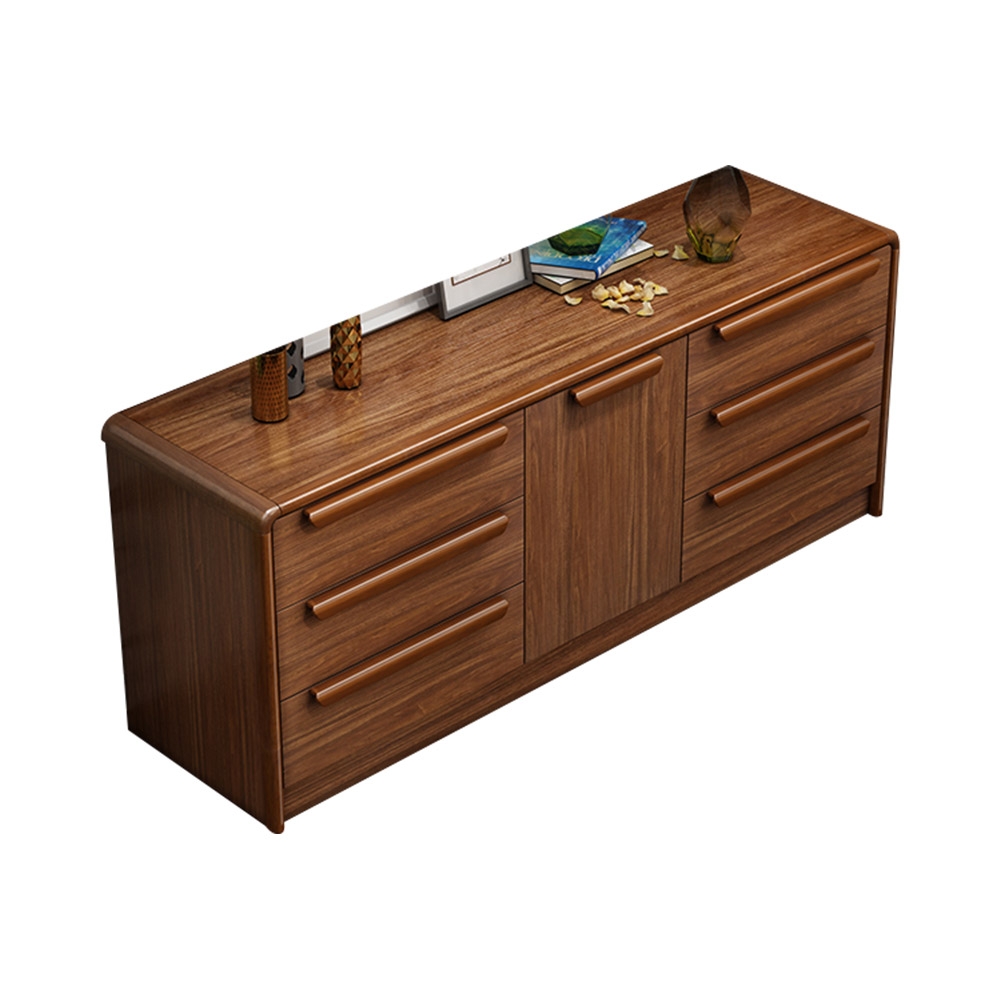 Walnut Sideboard New Chinese Style Buffet with Adjustable Shelves in Small window image