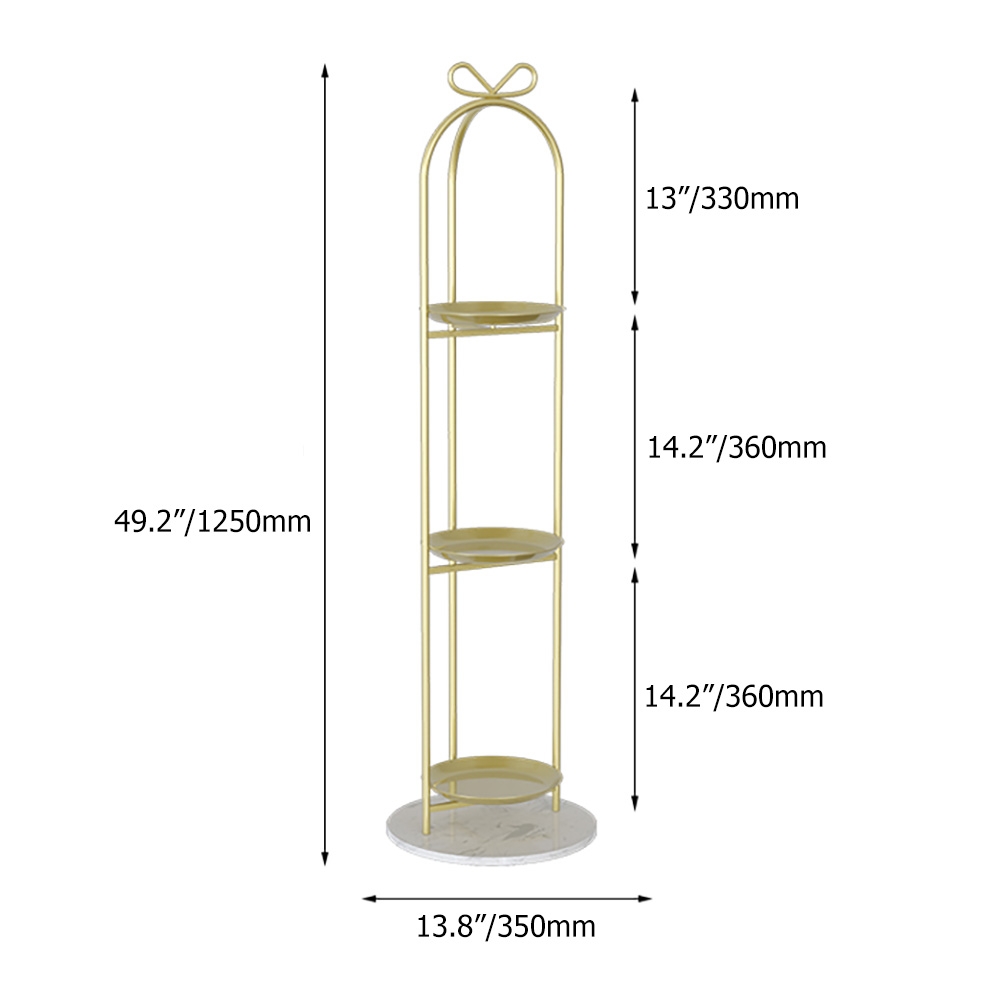 49.2" 3-Tier Round Metal Plant Stand Gold Flower Stand window image