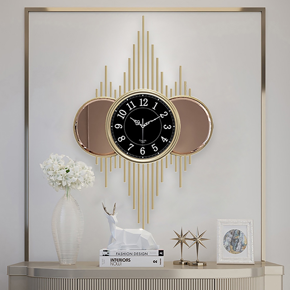 Creative Light Luxury Artistic Sunrise Large Wall Clock Decorative Hanging Decor window image