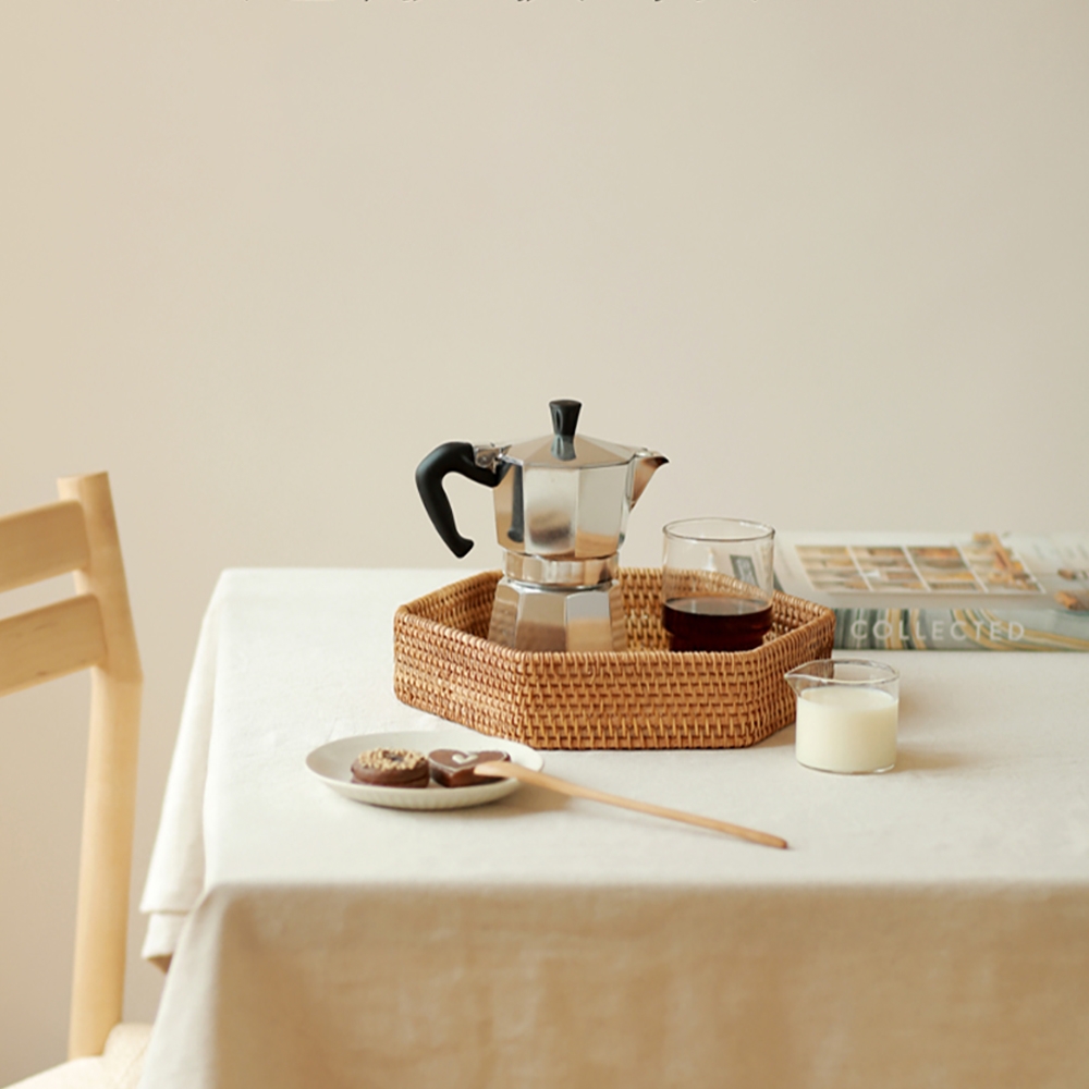 Rustic Rattan Desk Organizer in Natural Set of 2 window image