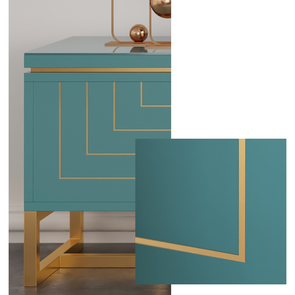 Rectangle Modern Coffee Table with Drawers in Green window image