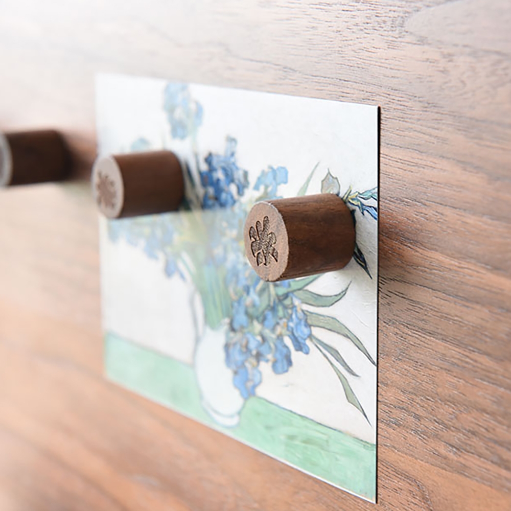 Walnut Electric Box Cover Pinboard with Brass Shelf window image