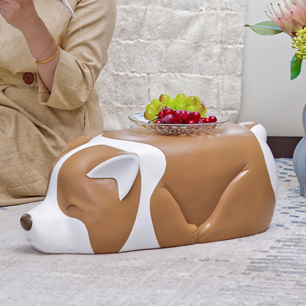 Puppy Stool Resin Ottoman Stool Animal Shape Footrest window image