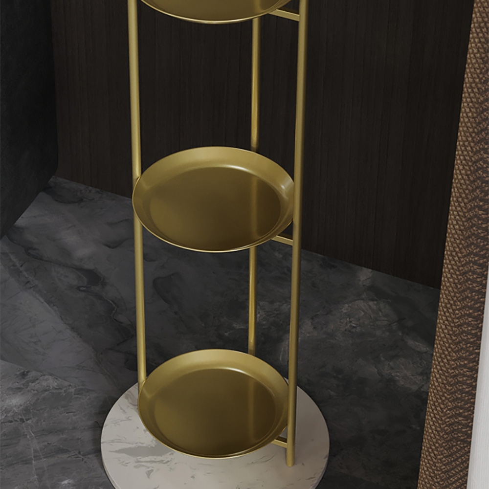 49.2" 3-Tier Round Metal Plant Stand Gold Flower Stand window image