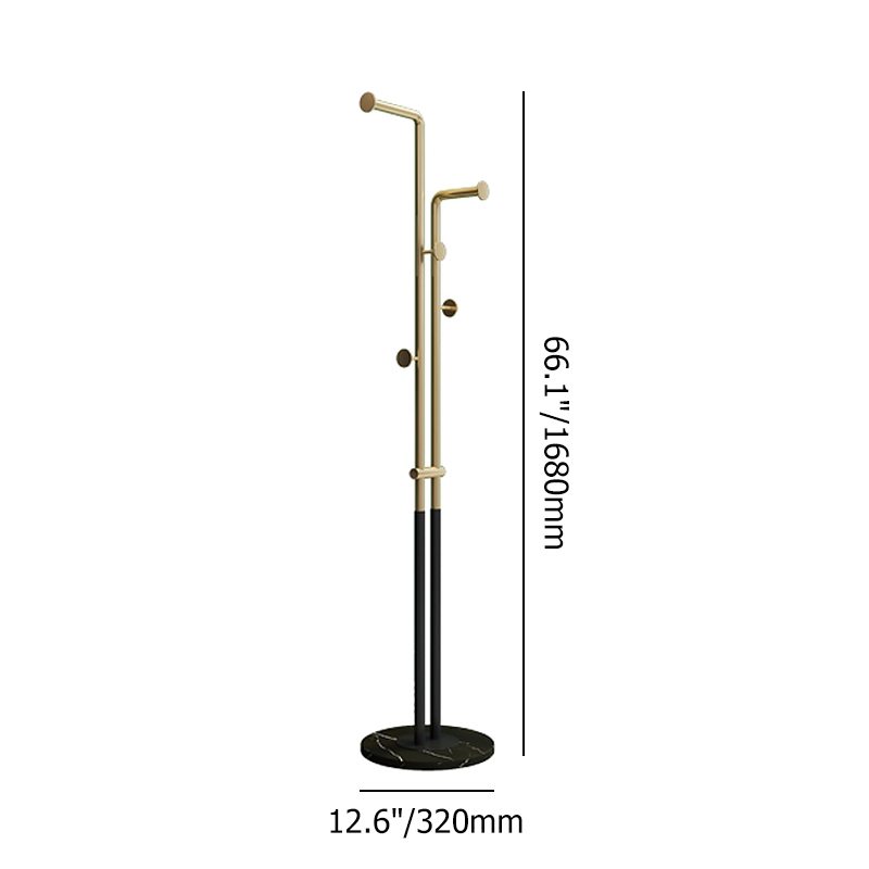 Scandinavian Style Round Coat Rack in White/Black/Gold window image