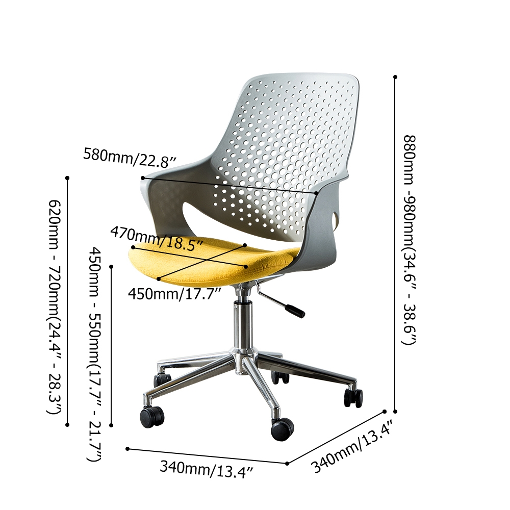 Modern Task Chair for Desk Cotton&linen Upholstered Swivel Office Chair window image