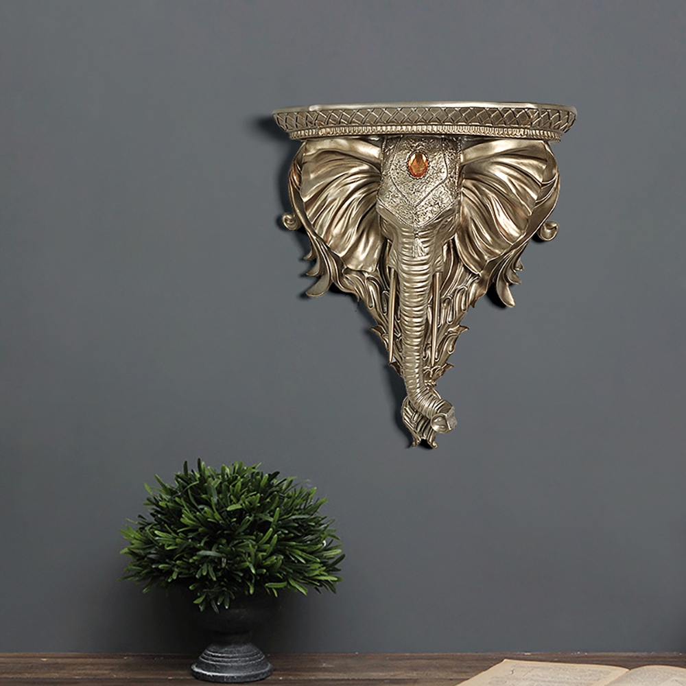 Vintage Elephant Floating Shelves Decor Resin Shelf window image