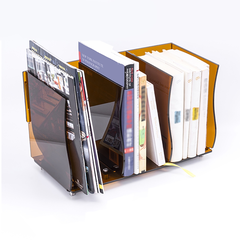 Acrylic Tawny Desktop Organiser Books Holder Magazine Stand window image