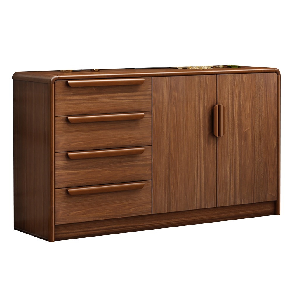 Walnut Sideboard New Chinese Style Buffet with Adjustable Shelves in Small window image