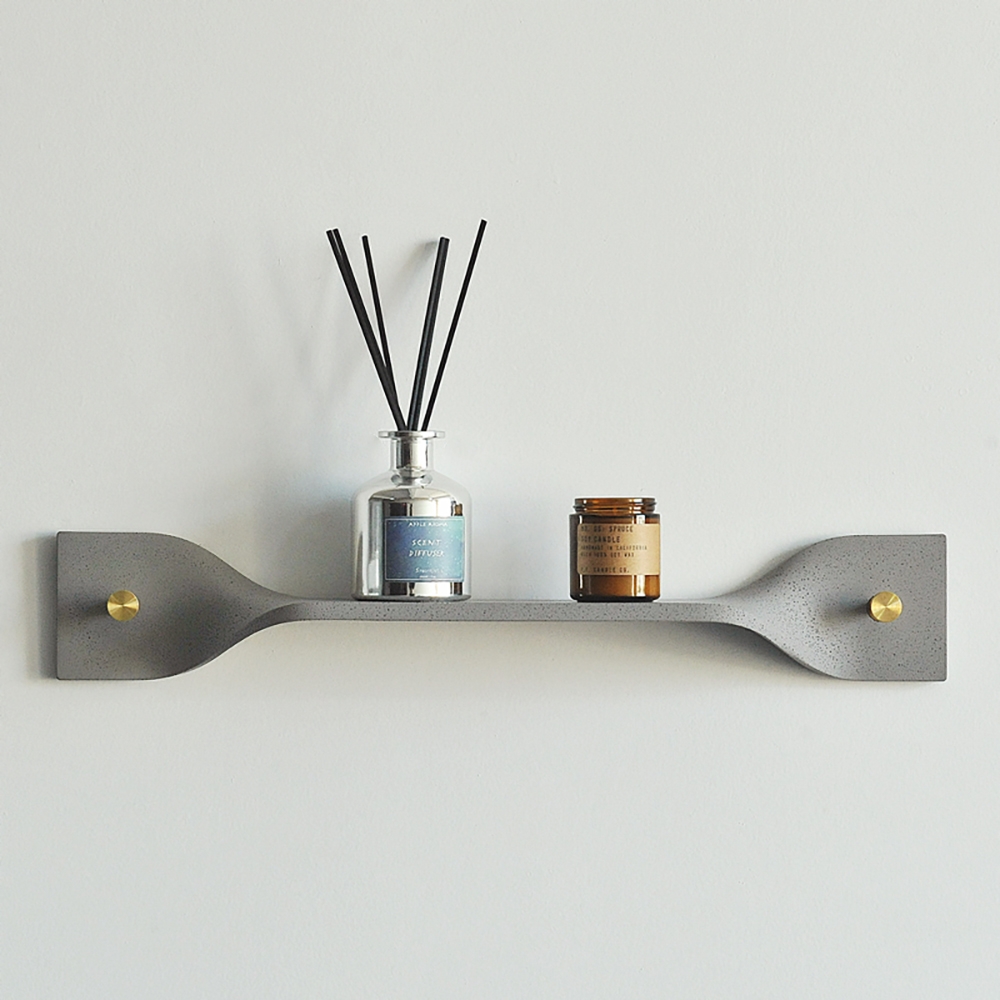 Industrial Gray Decor Floating Shelves with Hooks window image