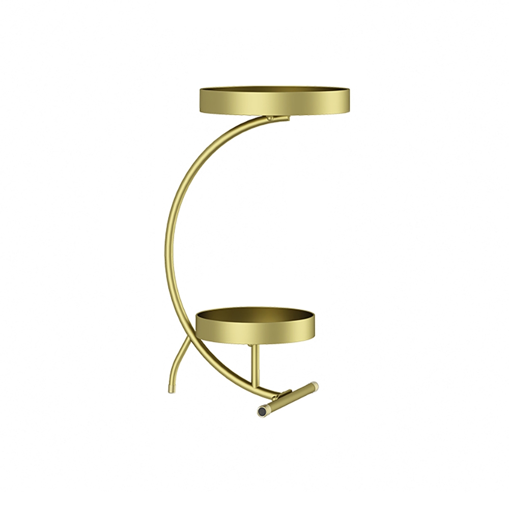 Gold Modern Metal Round Plant Stand Flower Pot Holder window image