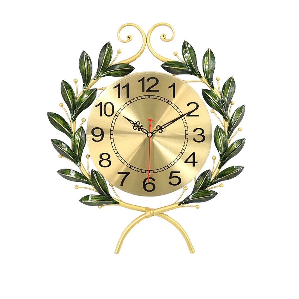 Artistic Fashion Olive Branches Leaves Wall Clock Home Decor window image