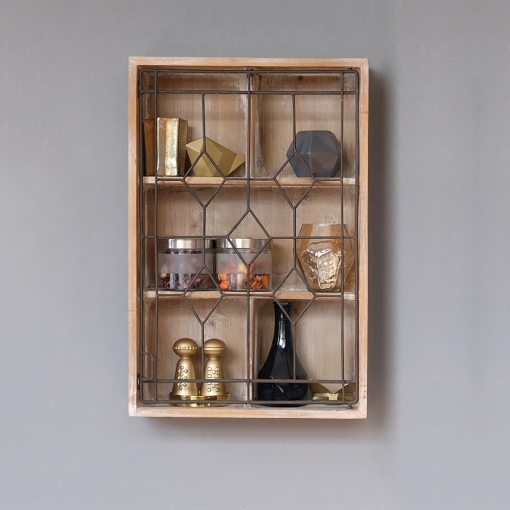 Farmhouse Wall Storage Cabinet with Metal Door window image