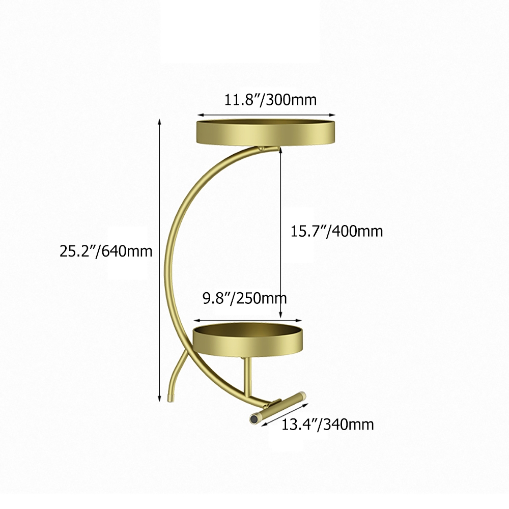 Gold Modern Metal Round Plant Stand Flower Pot Holder window image