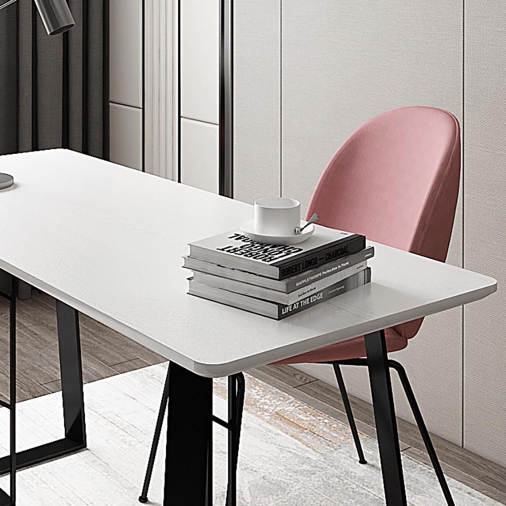 47.2" Black Rectangular Home Office Desk with Metal Frame window image