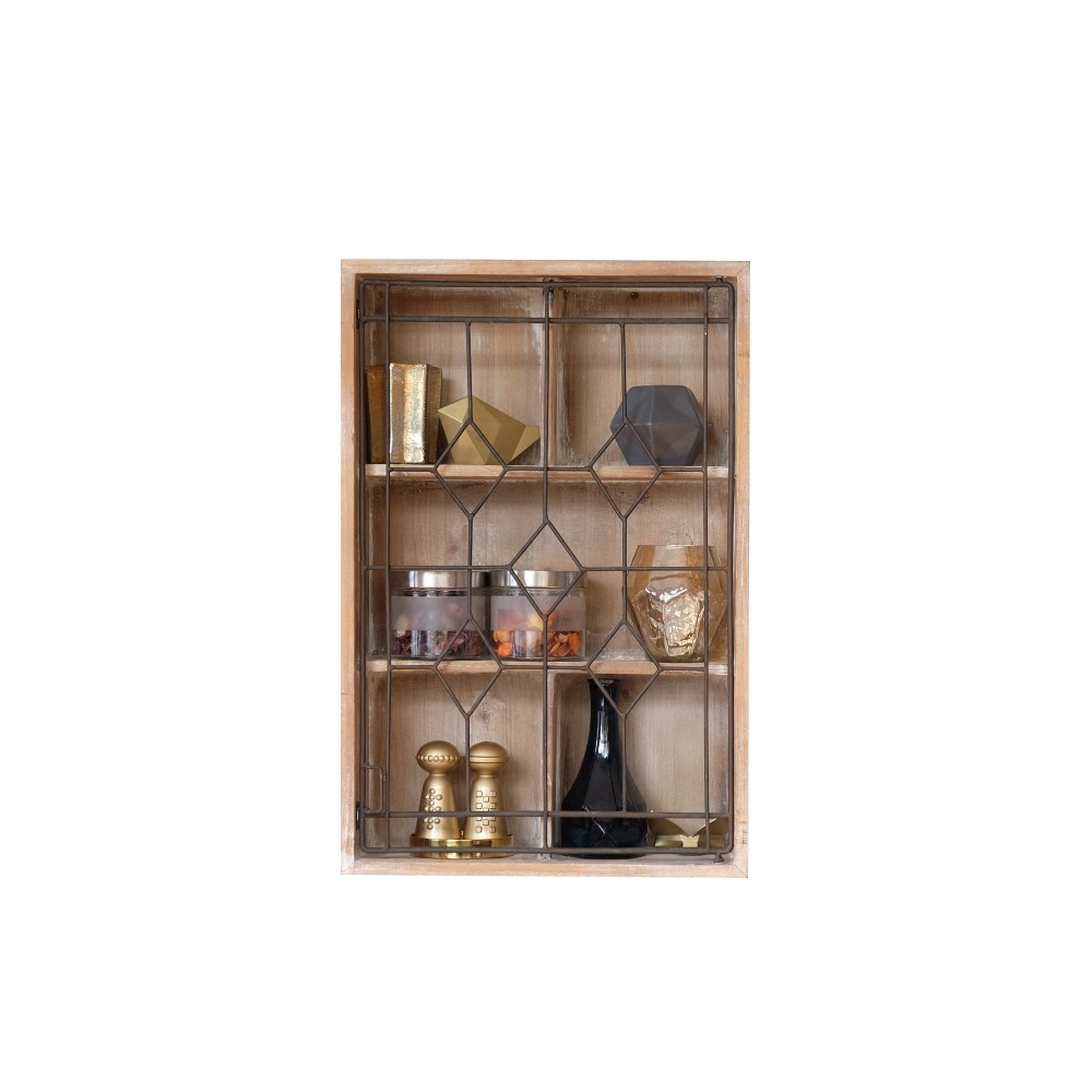 Farmhouse Wall Storage Cabinet with Metal Door window image