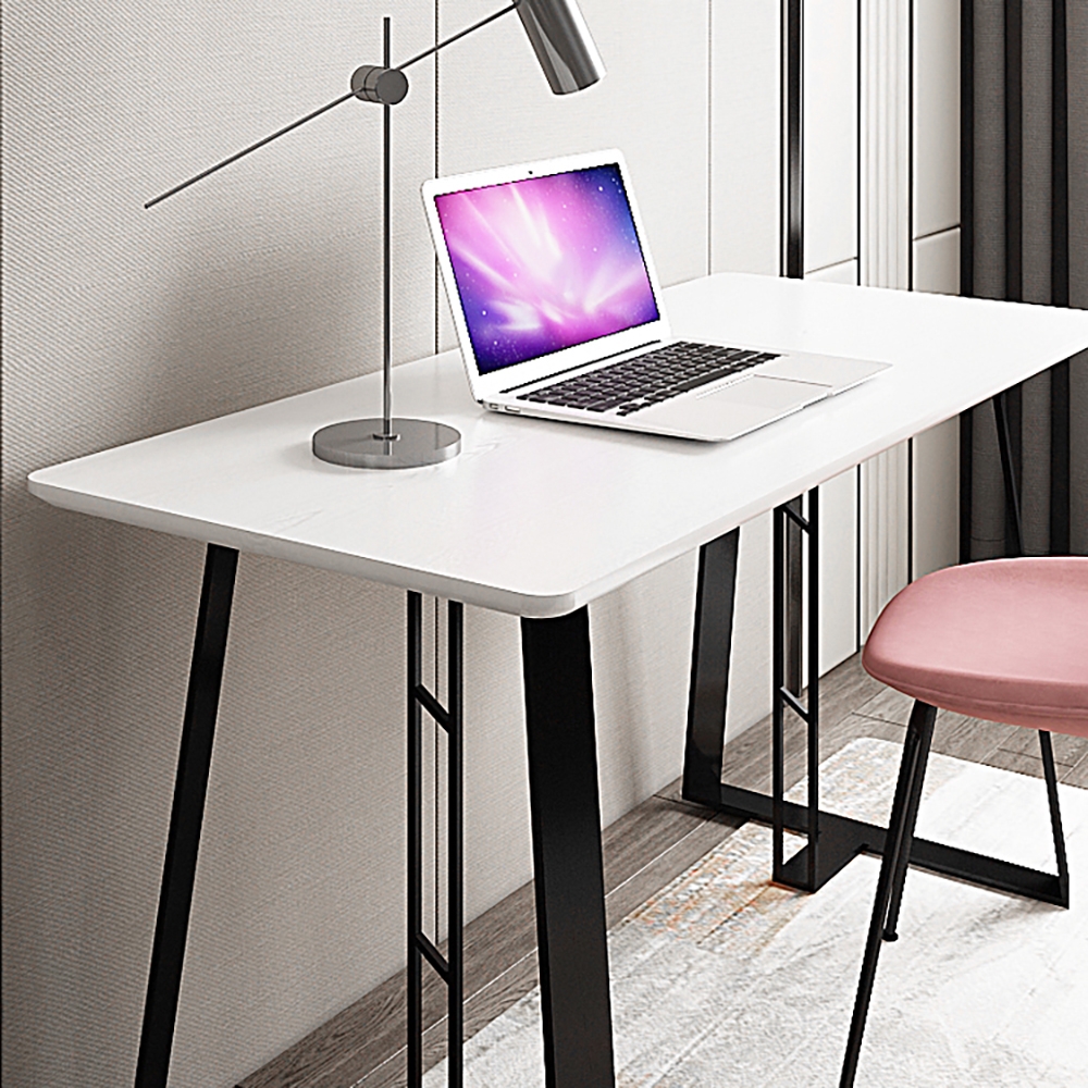 47.2" Black Rectangular Home Office Desk with Metal Frame window image