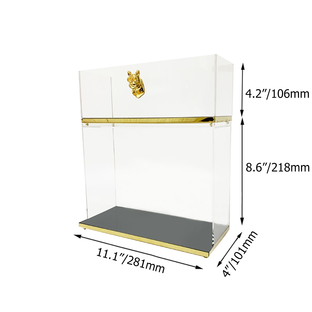 2-Tier Modern Bathroom Storage Box Desk Organizer in Clear window image