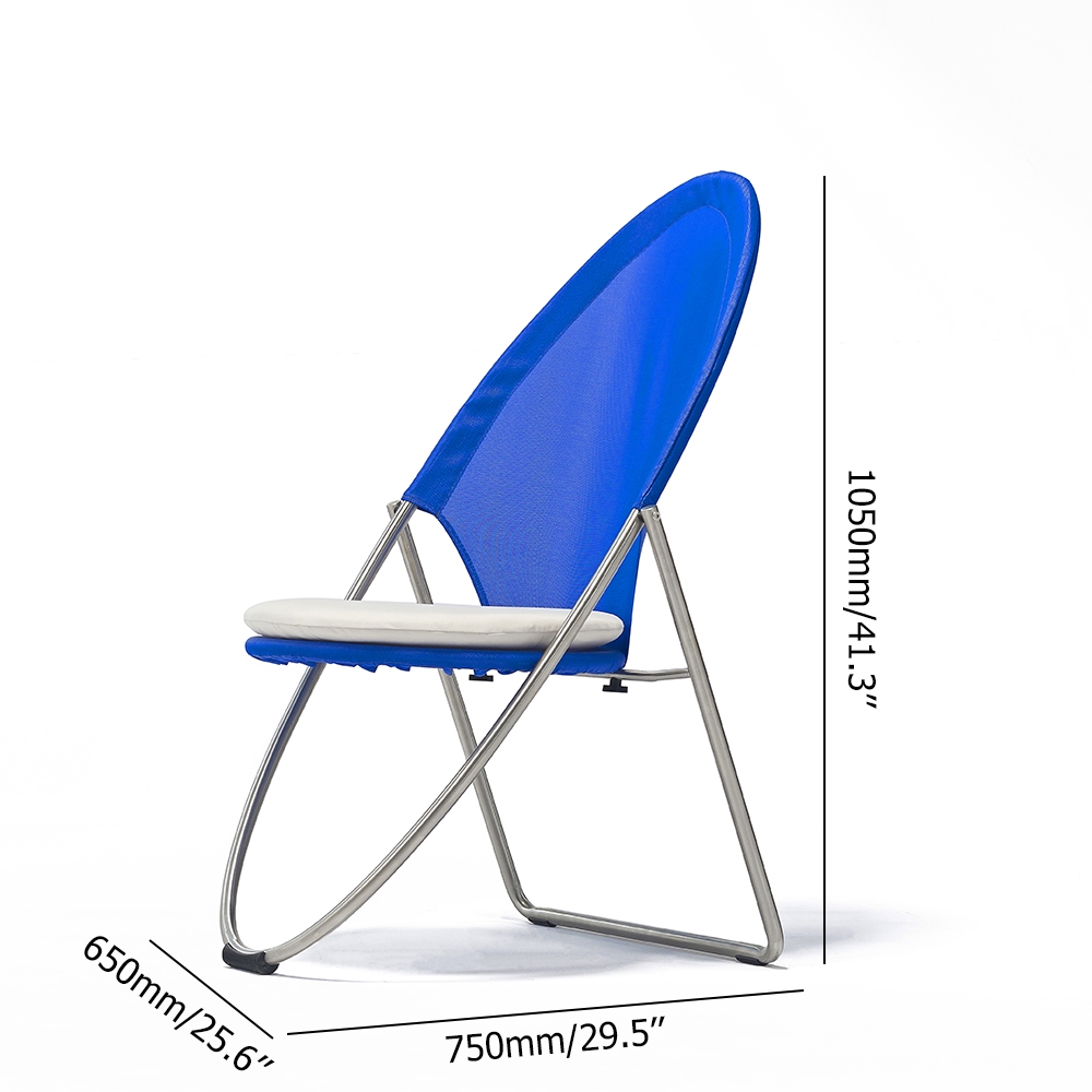 2-Piece Outdoor Folding Chair with Blue Net Back window image
