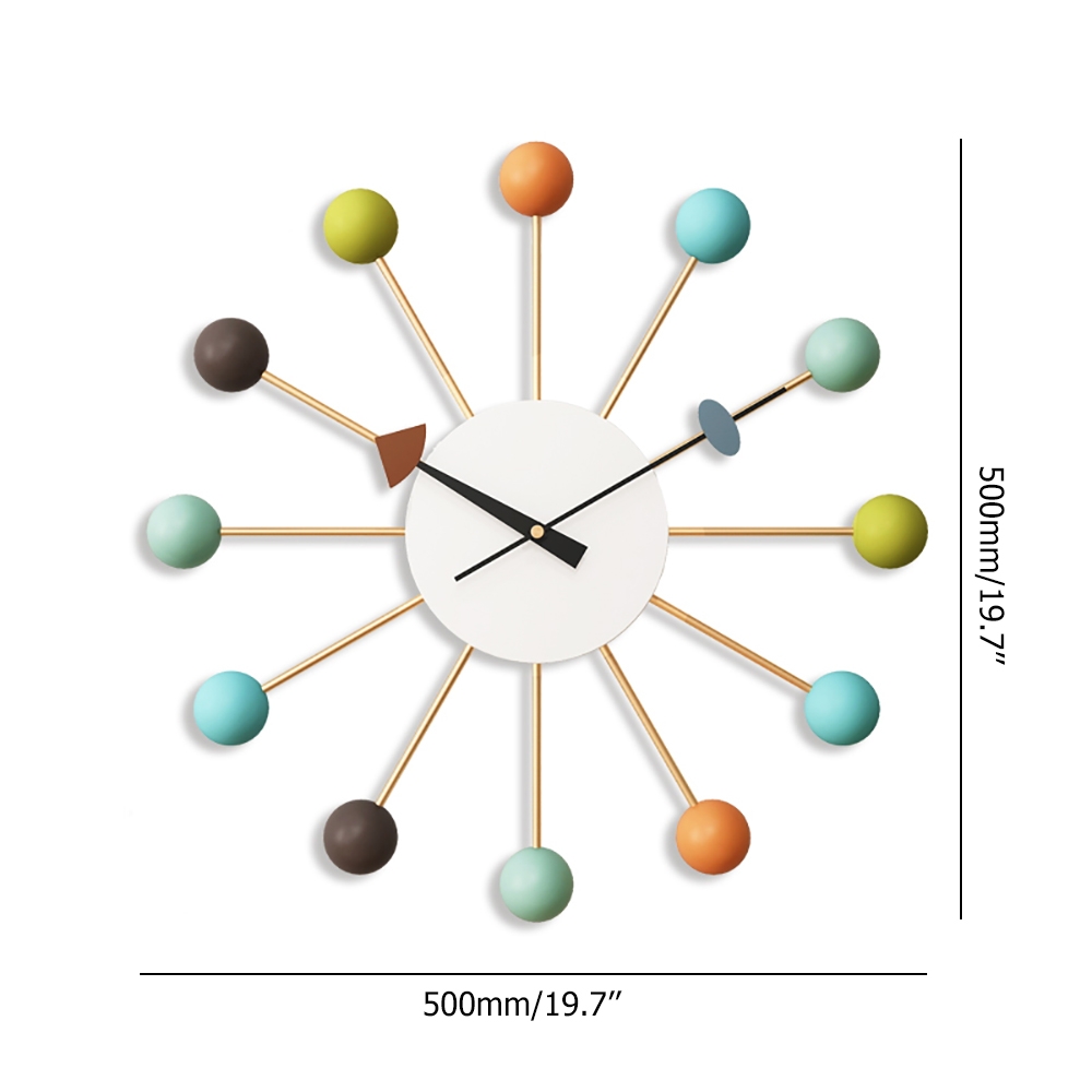 500mm Decorative Creative Balls Wall Clock Home Decor window image