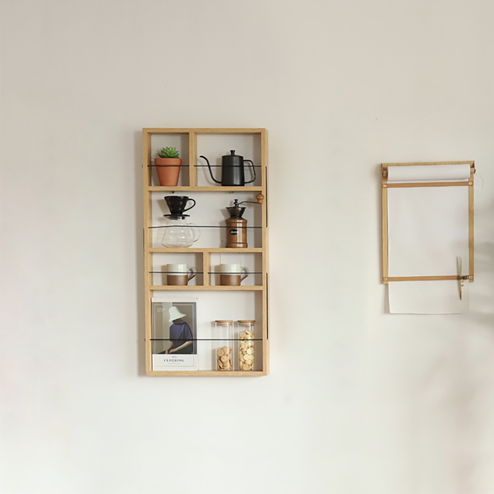 4-Tier Wooden Floating Shelves Display Wall Decor Shelves window image