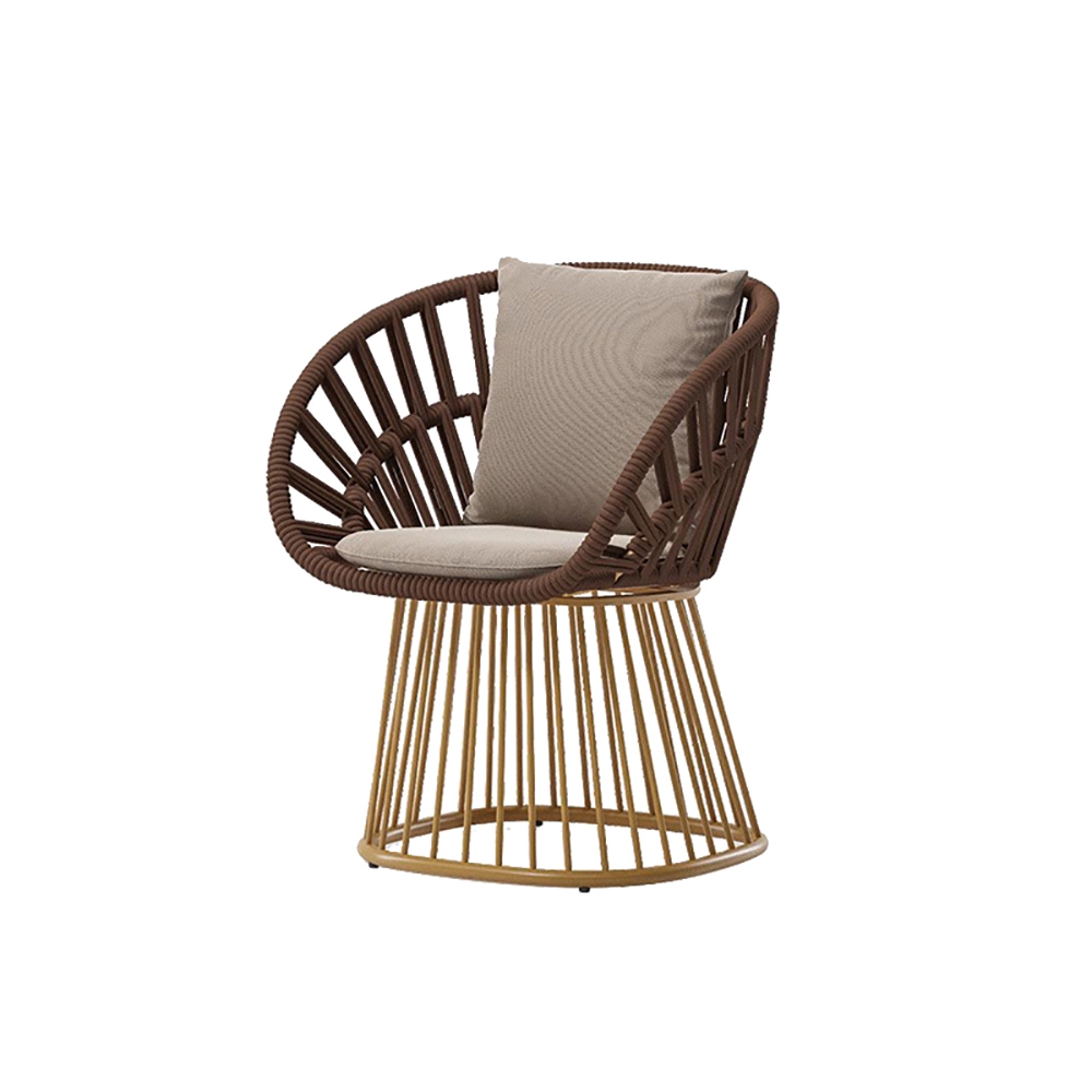 Rattan Patio Barrel Chair with Pedestal Base window image