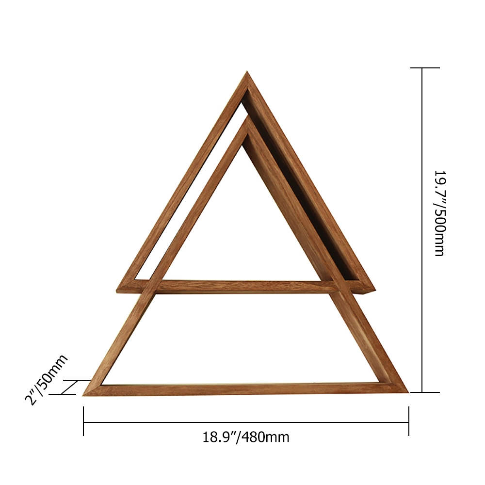 2-Tier Geometric Floating Shelves Wooden Decor Shelf window image