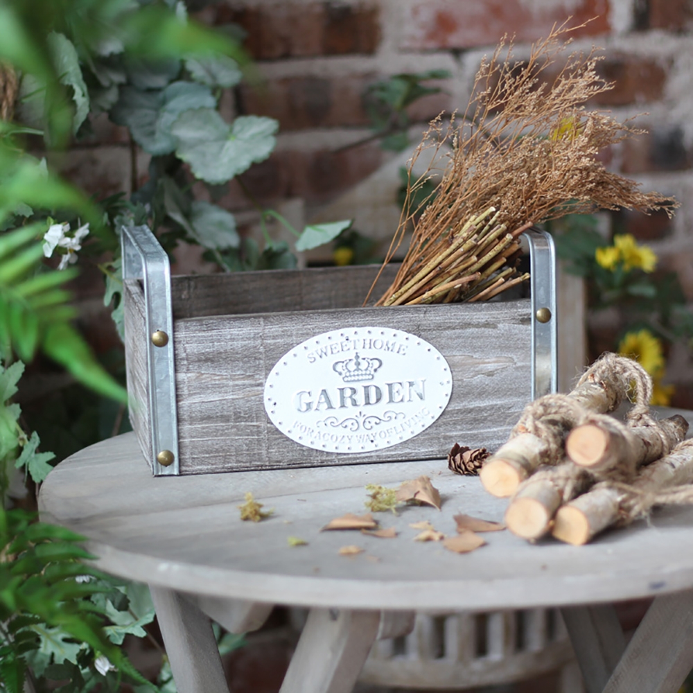 Vintage Desktop Organiser Storage Box with Handles Set of 3 window image