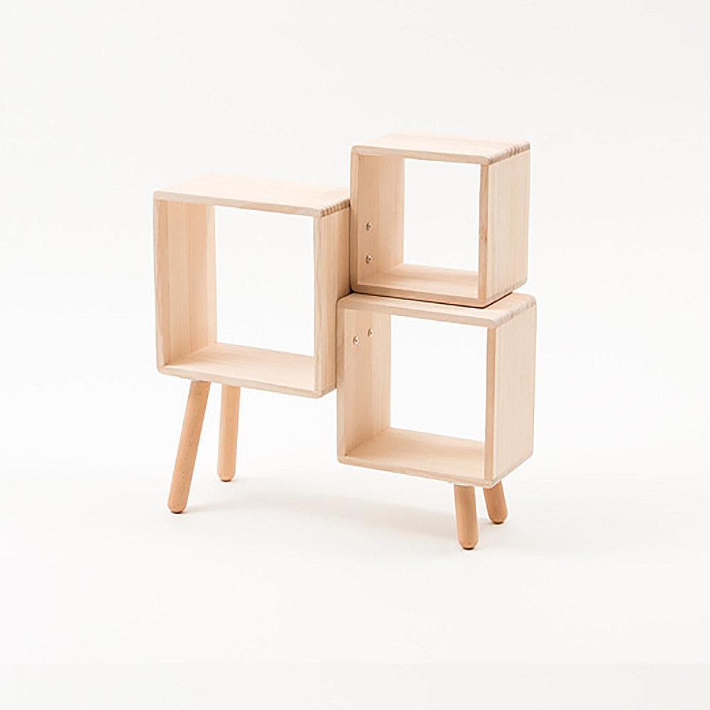 Modern 3-Tiered Square Storage Bookcase Kids' Book Display window image