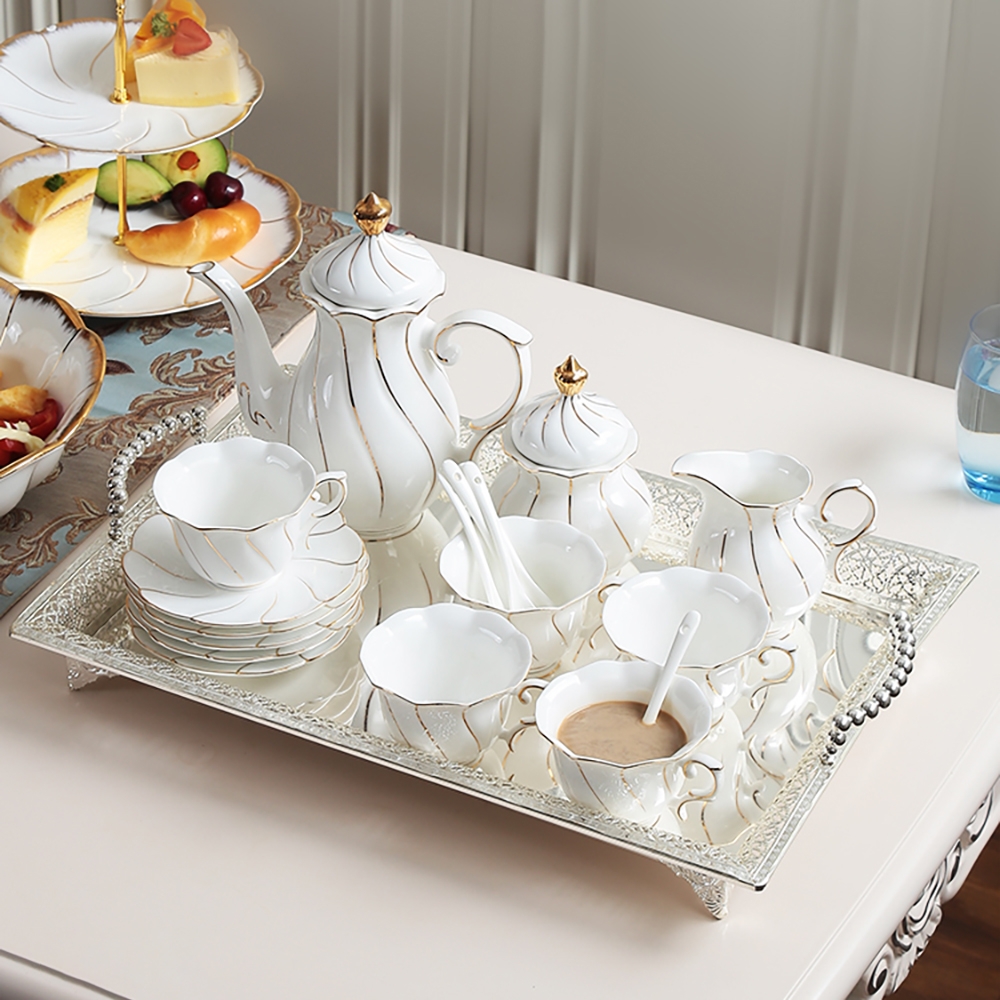 Luxury Serving Tray Countertop Organizer with Handles window image