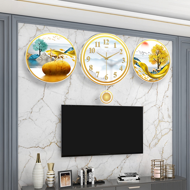 3 Pieces Geometric Rounds Acrylic Oversized Wall Clock Modern Minimalist Pastoral Style window image