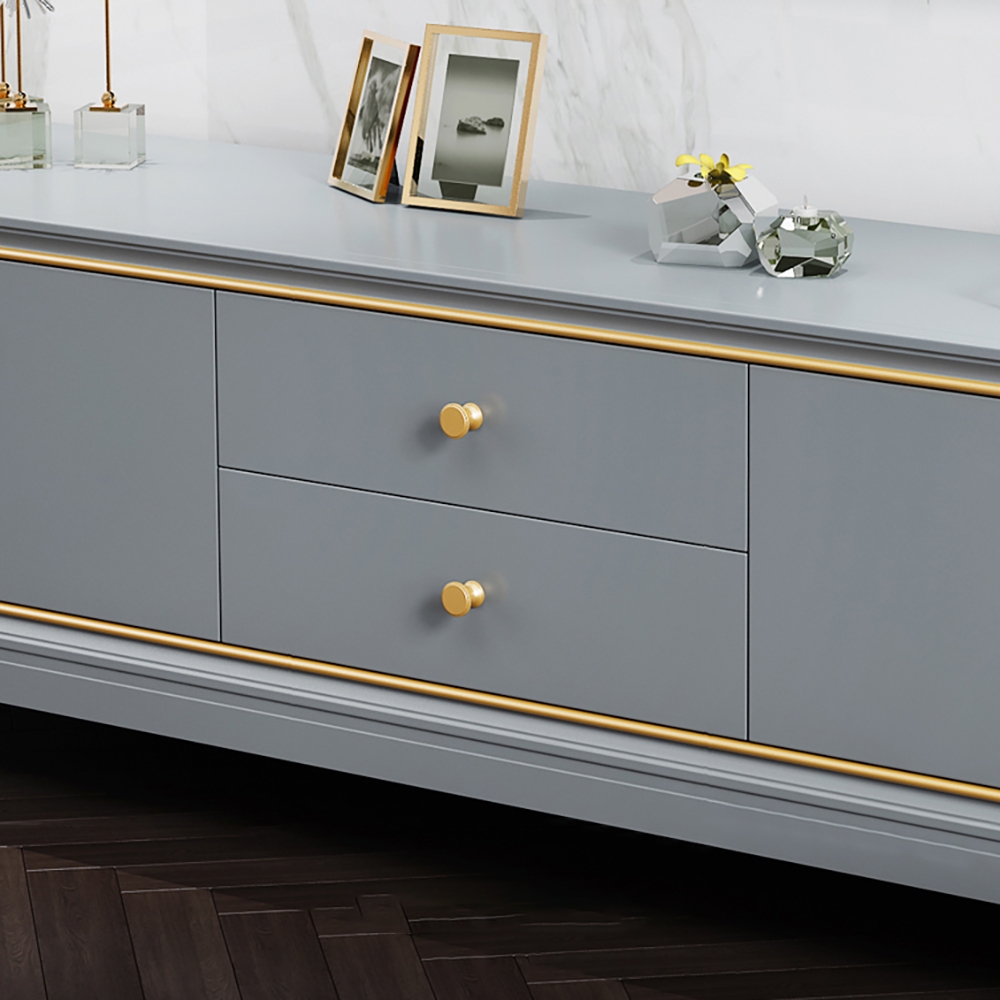 70" Minimalist Senior Gray TV Stand with Doors & Drawers in Small window image