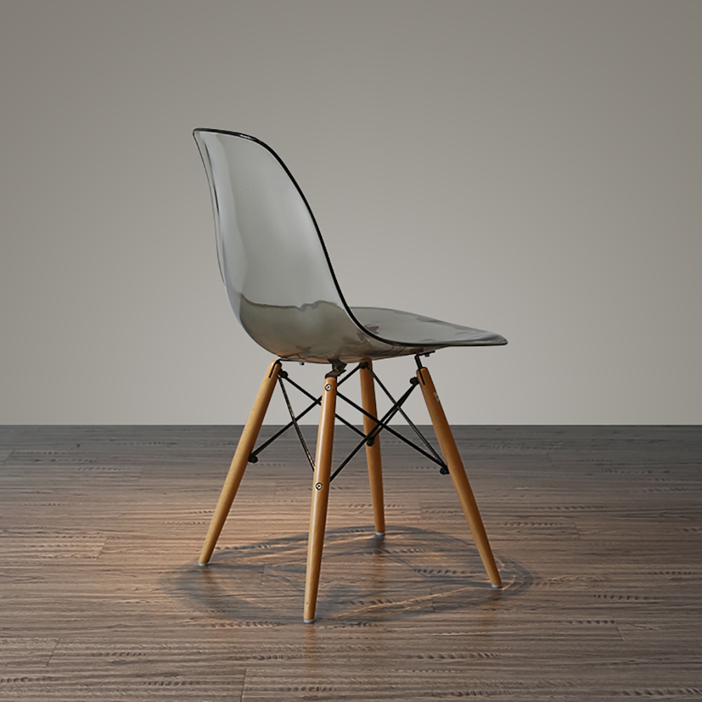 Nordic Dining Chair ABS Dining Chair Solid Wood Legs Chair window image