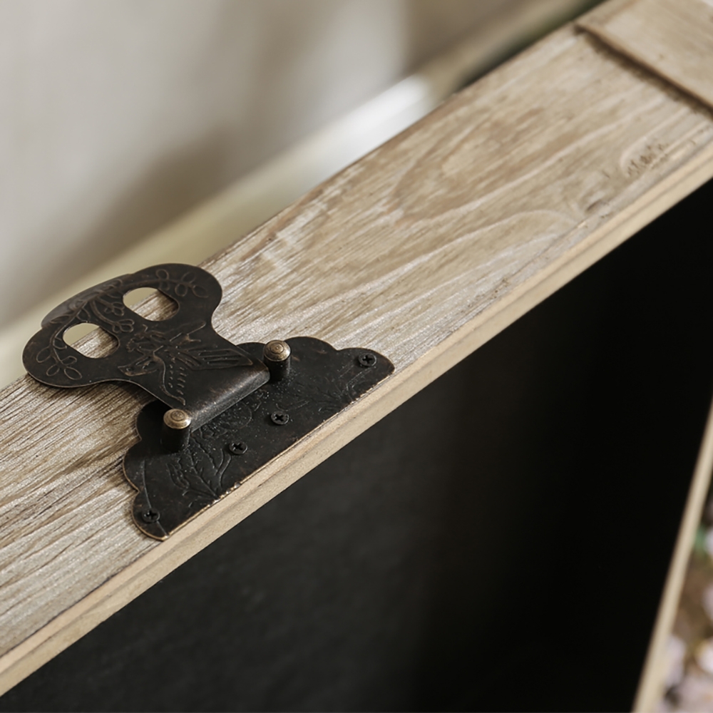 Rustic Natural Stool Wooden Ottoman with Storage window image
