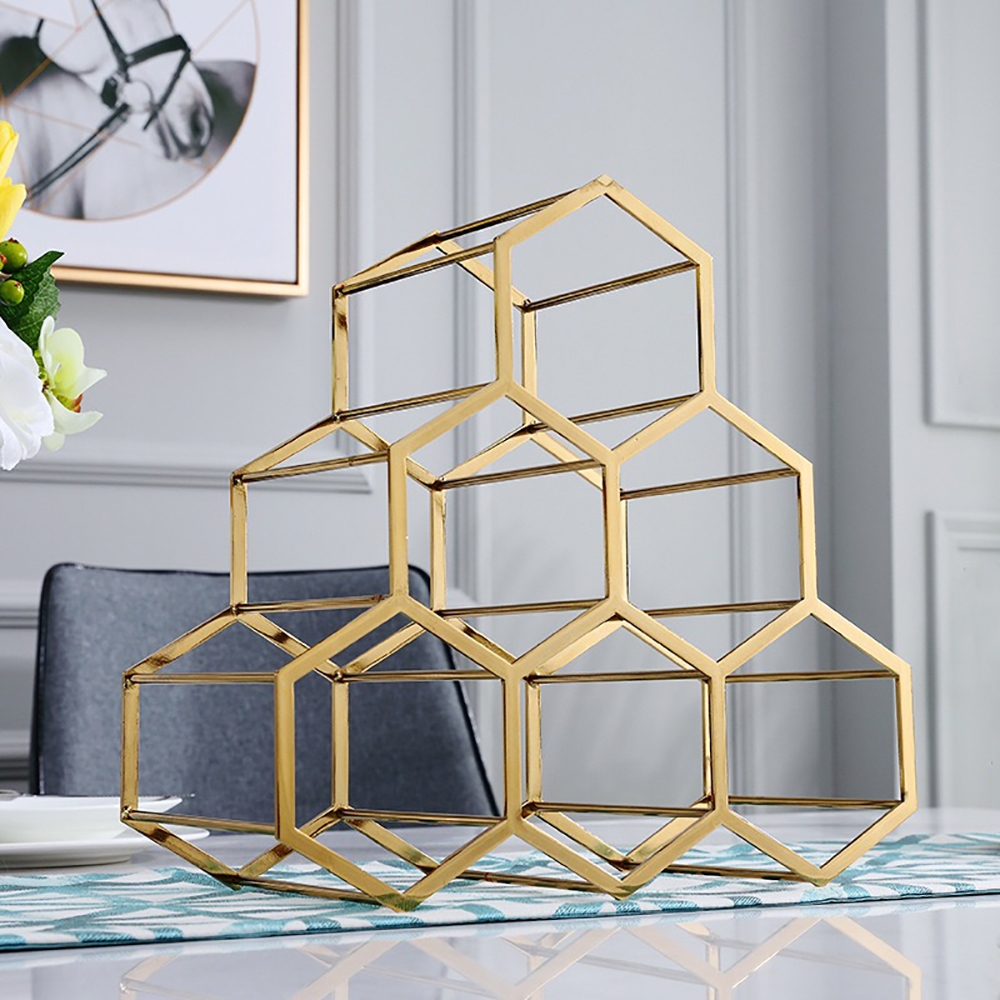 Contemporary Honeycomb Wine Rack window image