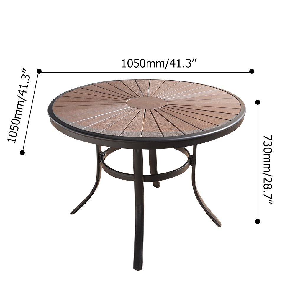 5-Pieces Patio Dining Set with Round Table and 4 Side Chair window image