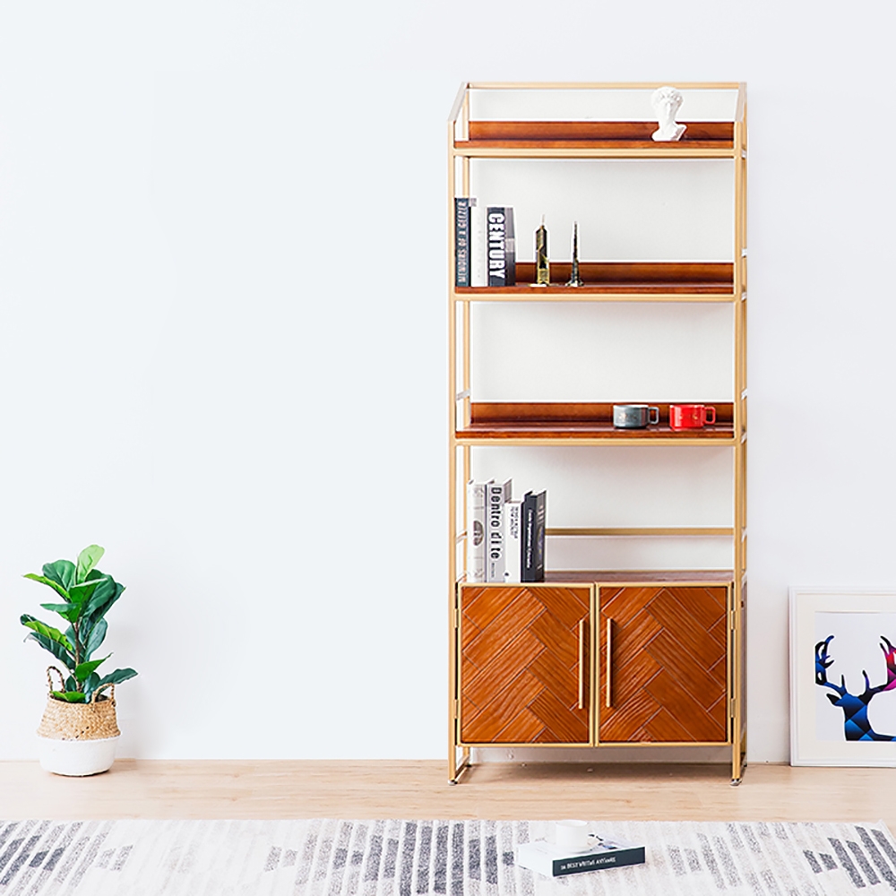 Vintage Freestanding Standard Bookshelf with Doors window image