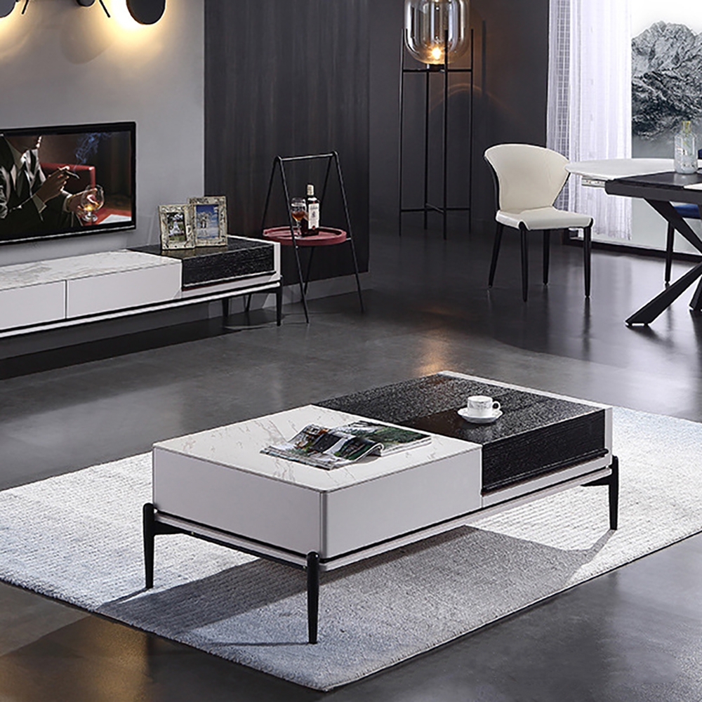 Modern Coffee Table with Storage Flip Top & Carbon Steel Legs window image