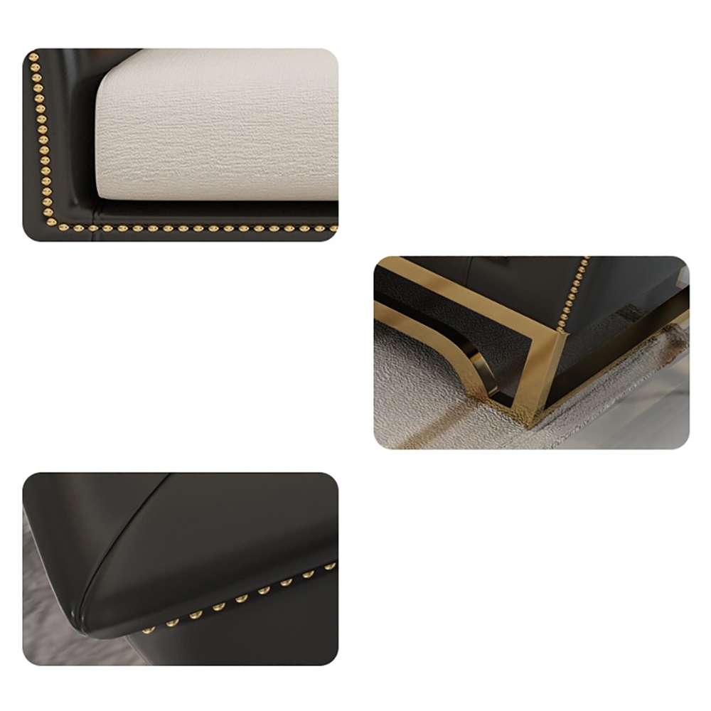 Modern Sofa 3-Seater Microfiber Leather Upholstered Sofa 78.7" Pillow Included window image