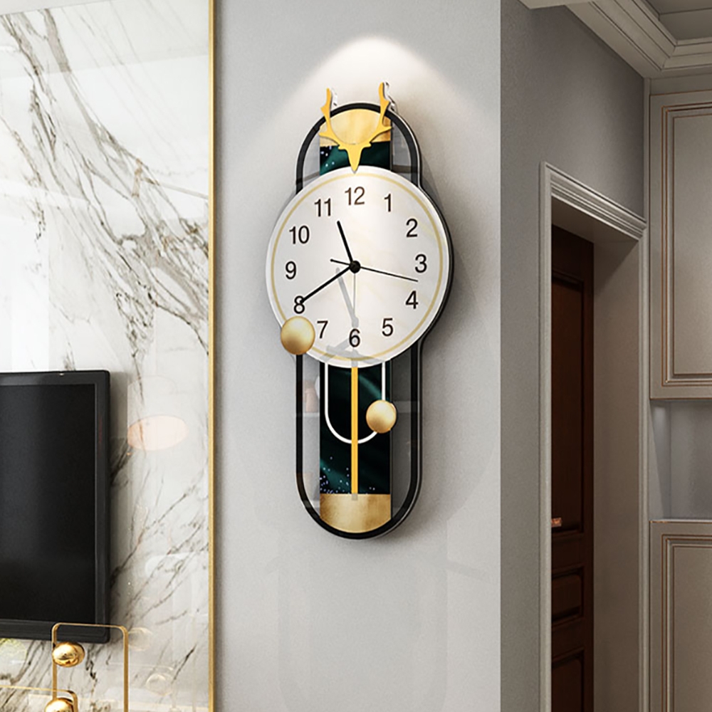 Small Modern Deer Head Creative Acrylic Wall Clock Home Decor window image