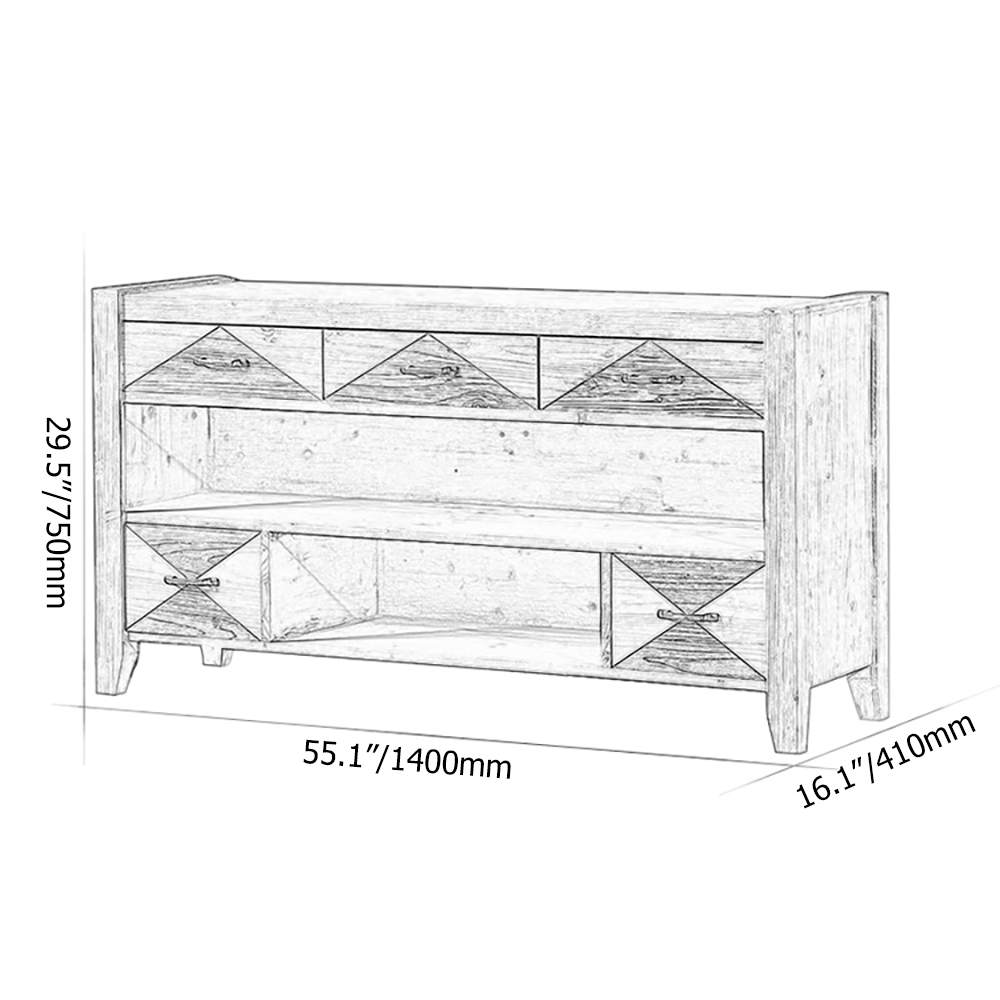 Rustic Console Table with Storage in Natural with Cedar & MDF window image