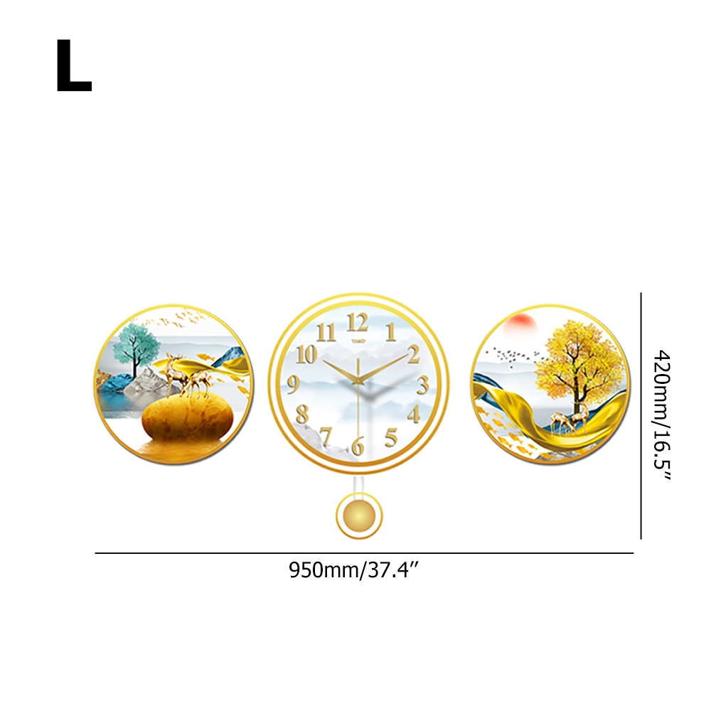 3 Pieces Geometric Rounds Acrylic Oversized Wall Clock Modern Minimalist Pastoral Style window image