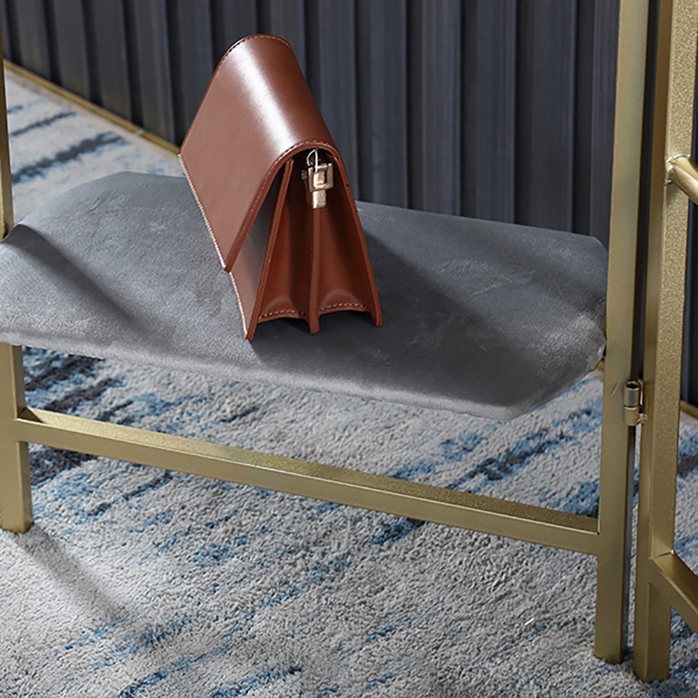 2-Panel Metal Divider Coat Rack Entryway Shelf with Shelf window image