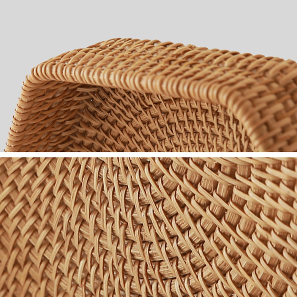 Rustic Rattan Desk Organizer in Natural Set of 2 window image